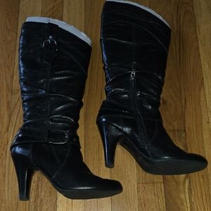 Guess Black Heeled Boots with Buckle Detail